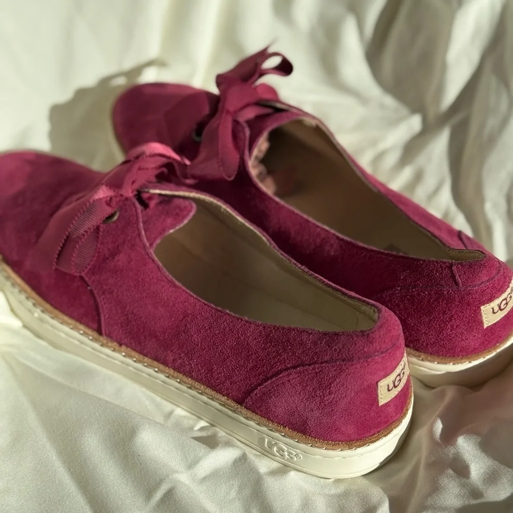 UGG Burgundy Suede Loafers Classic Flats Size 6.5